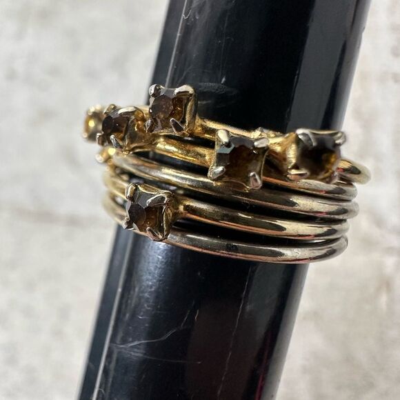 Vintage Multiband 1960s Rhinestone Ring Size 5.75 - Picture 9 of 9
